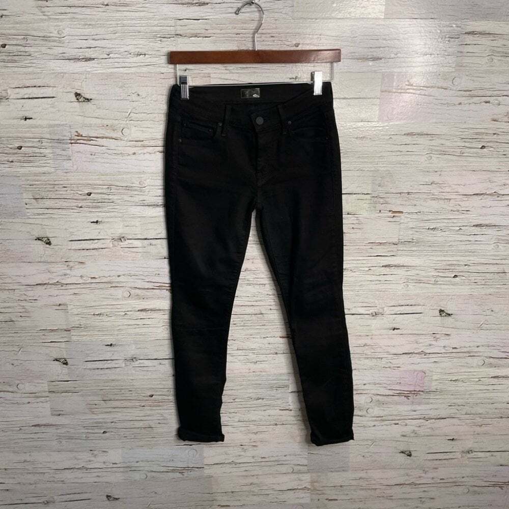 MOTHER The Looker Skinny Denim Jeans A Model Spy Black size 25